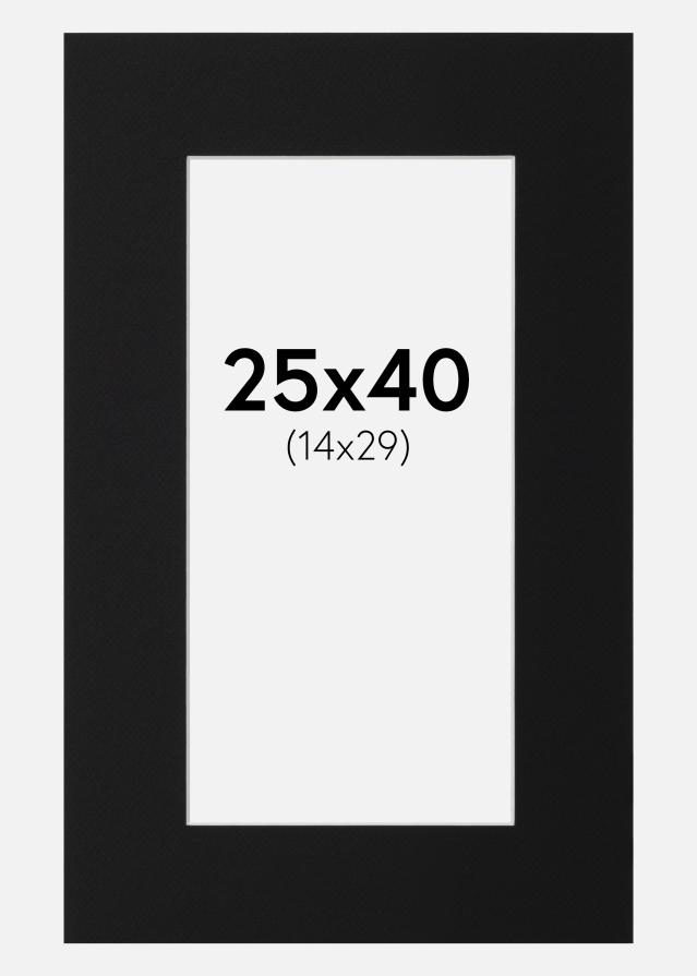 Passe-partout Noir Standard (noyau blanc) 25x40 cm (14x29)