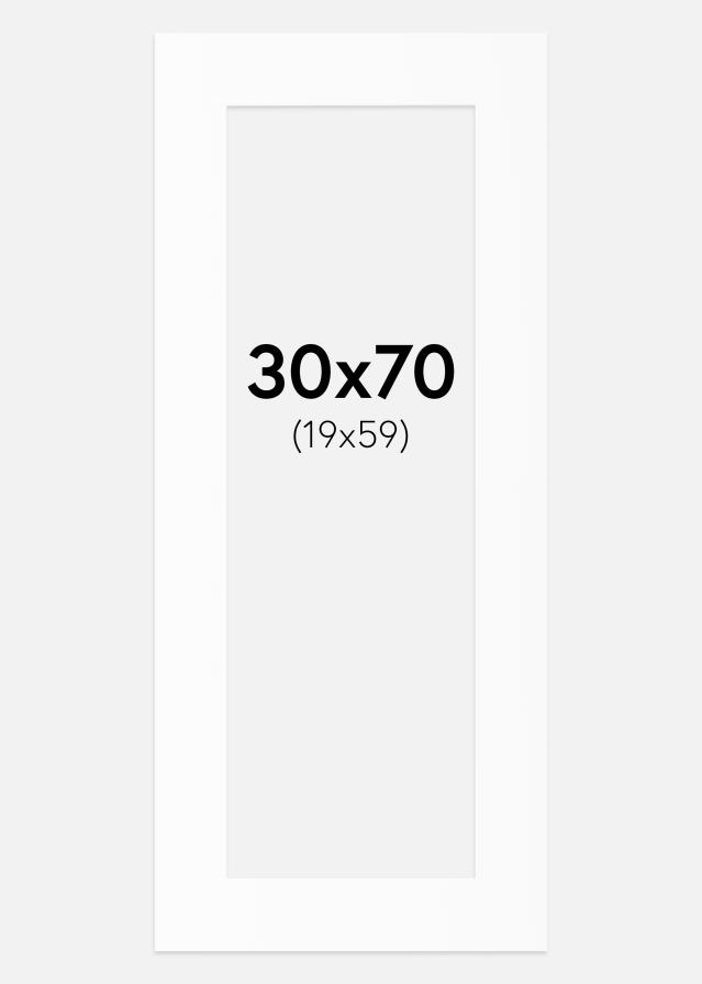 Passe-partout Blanc Standard (noyau blanc) 30x70 cm (19x59)