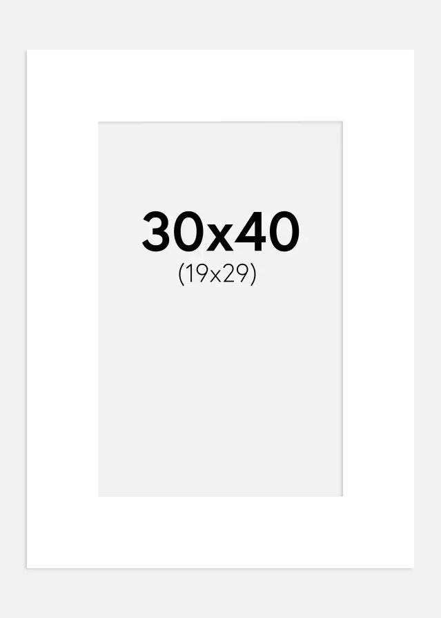 Passe-partout Blanc craiet 30x40 cm (19x29 cm)