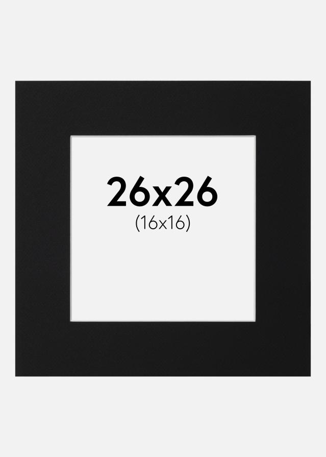 Passe-partout Noir Standard (noyau blanc) 26x26 cm (16x16)