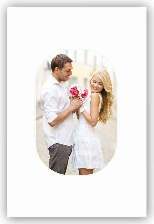 Passe-partout Blanc Coins Arrondis 13x18 cm (8x11 cm)