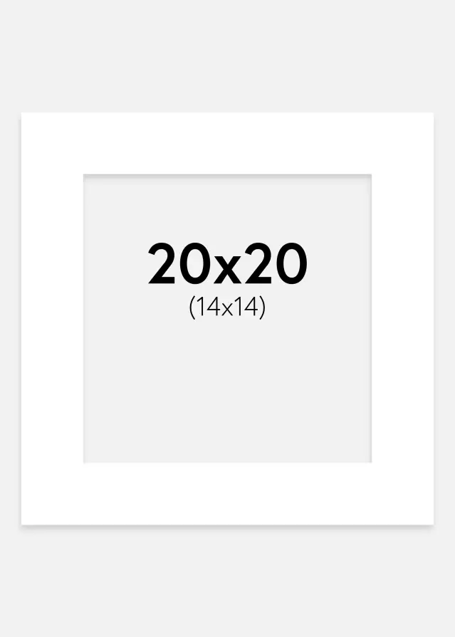 Passe-partout Blanc craiet 20x20 cm (14x14 cm)