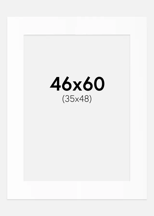 Passe-partout Blanc Standard (noyau blanc) 46x60 cm (35x48)