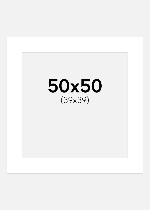 Passe-partout Blanc craiet 50x50 cm (39x39 cm)