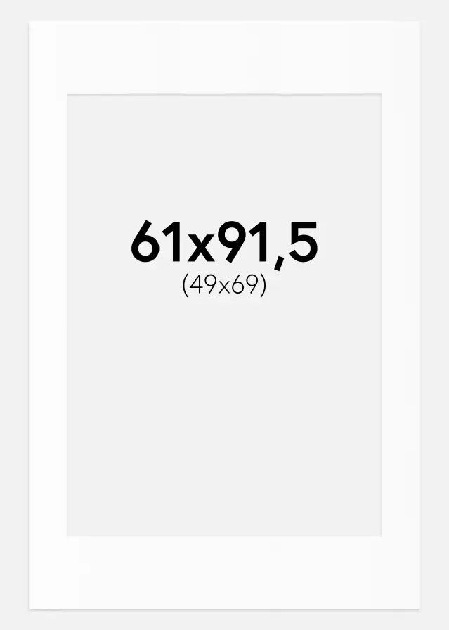 Passe-partout Blanc Standard (noyau blanc) 61x91,5 cm (49x69)