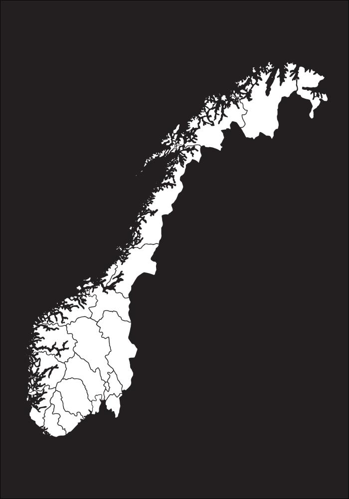 Map - Norge - White