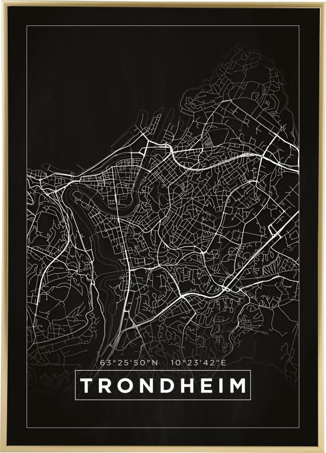 Map - Trondheim - Black