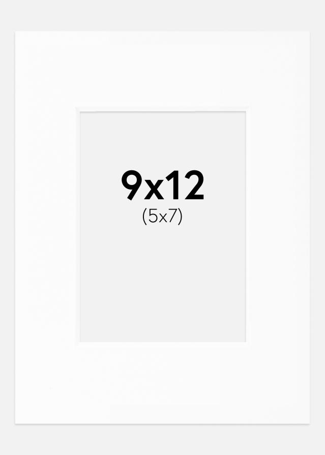 Passe-partout Blanc Standard (noyau blanc) 9x12 cm (5x7)