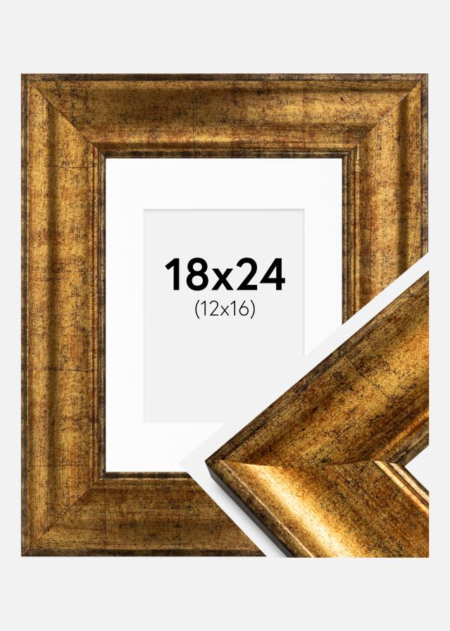 Cadre Saltsjöbaden Or 18x24 cm - Passe-partout Blanc 13x17 cm