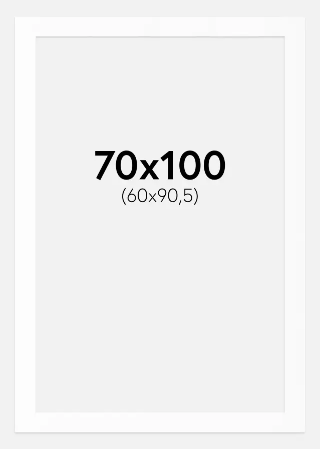 Passe-partout Blanc Standard (noyau blanc) 70x100 cm (60x90,5)