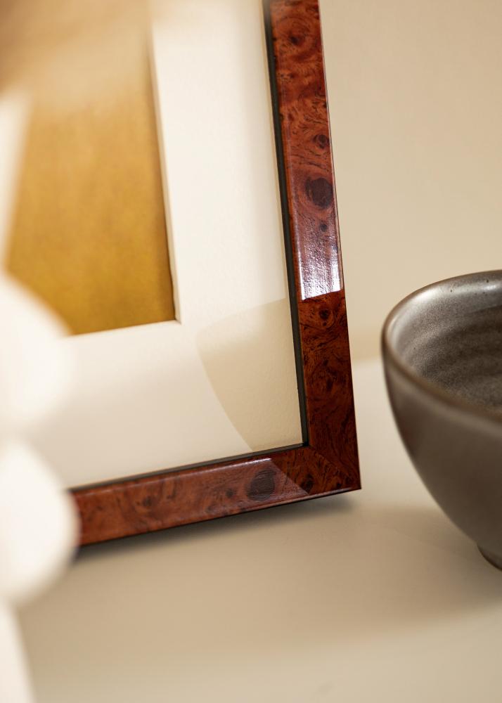 Cadre Hermes Verre acrylique Burr Walnut 70x100 cm