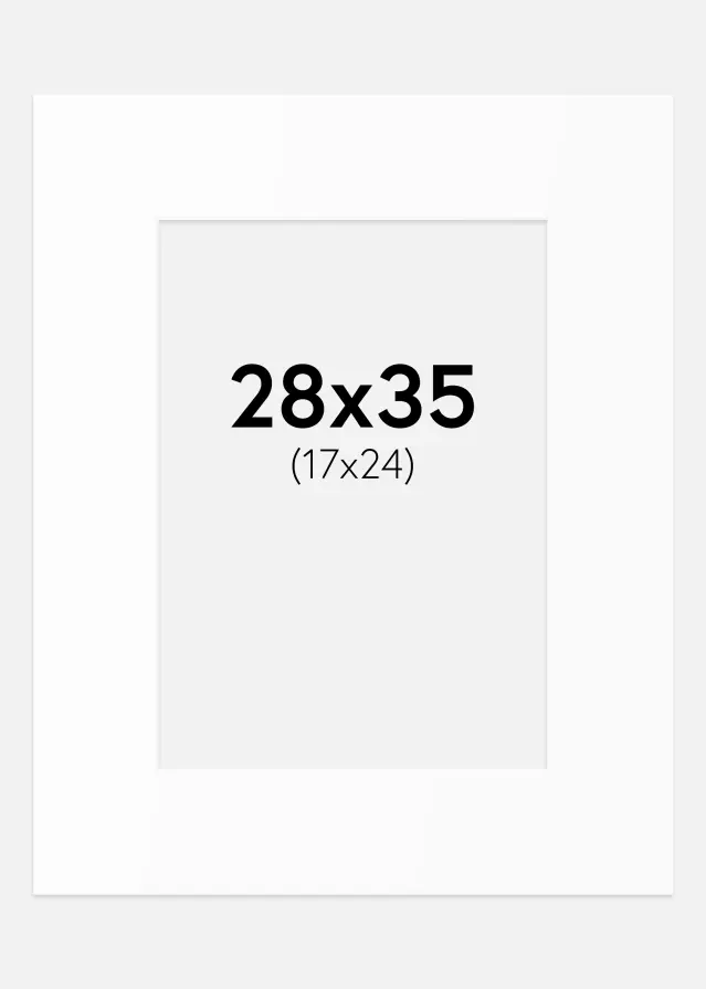 Passe-partout Blanc Standard (noyau blanc) 28x35 cm (17x24)