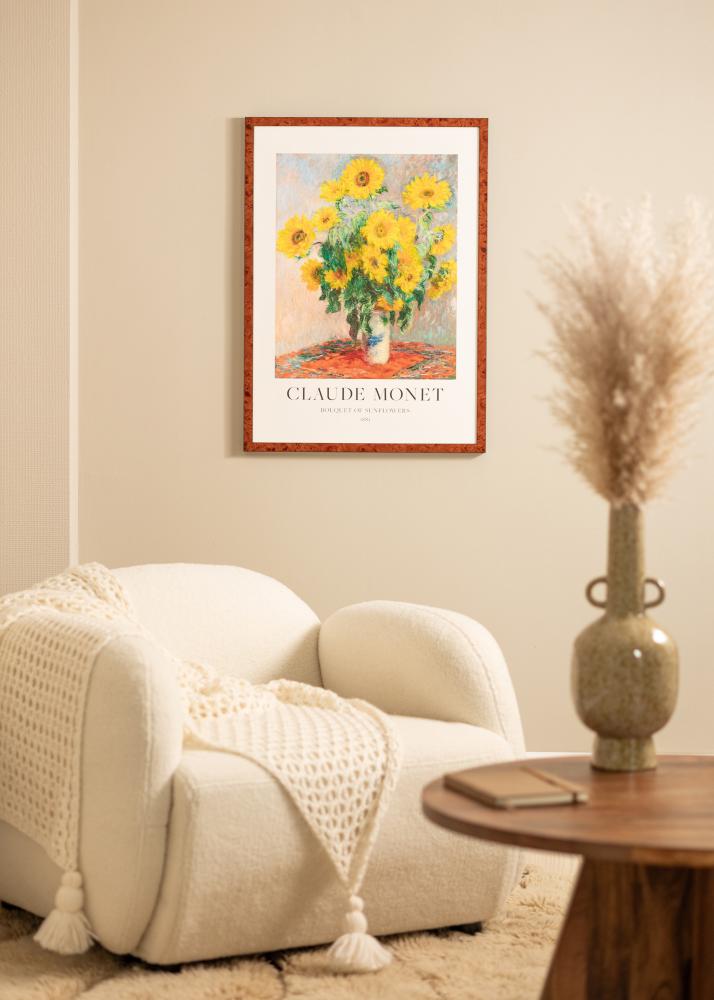 Cadre Hermes Verre acrylique Burr Walnut 70x100 cm