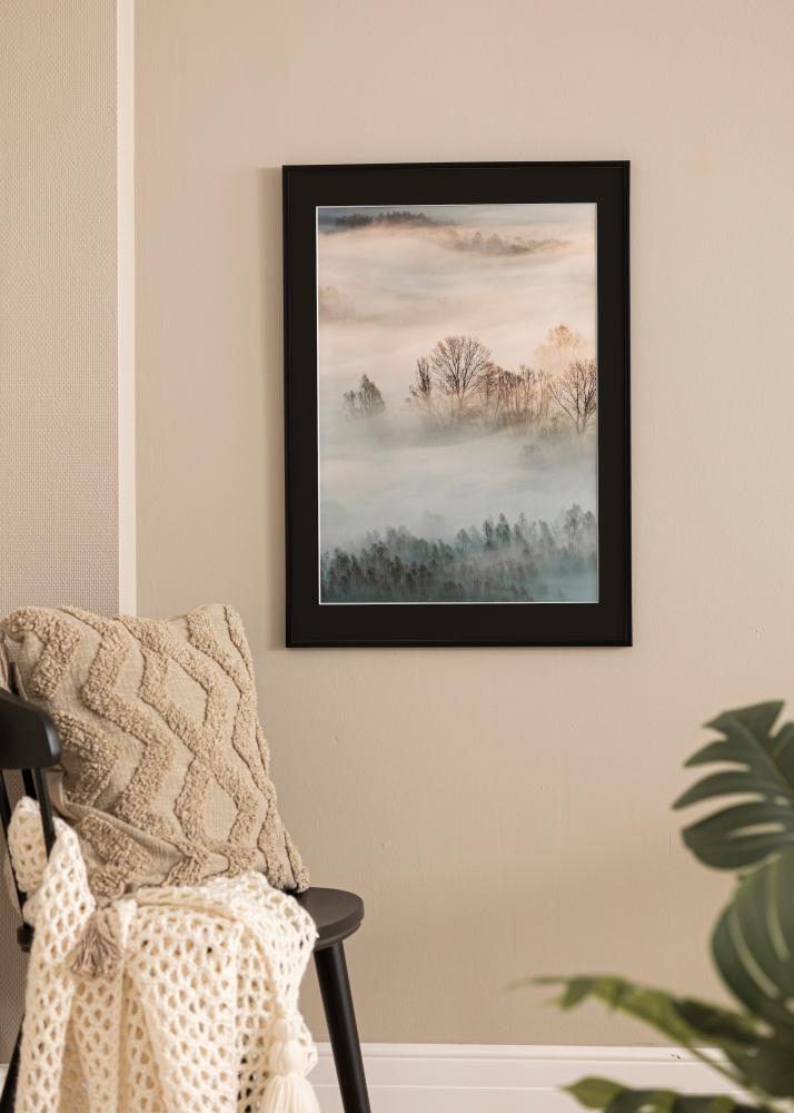 Cadre New Lifestyle Mat Noir 30x40 cm - Passe-partout Noir 21x29,7 cm (A4)