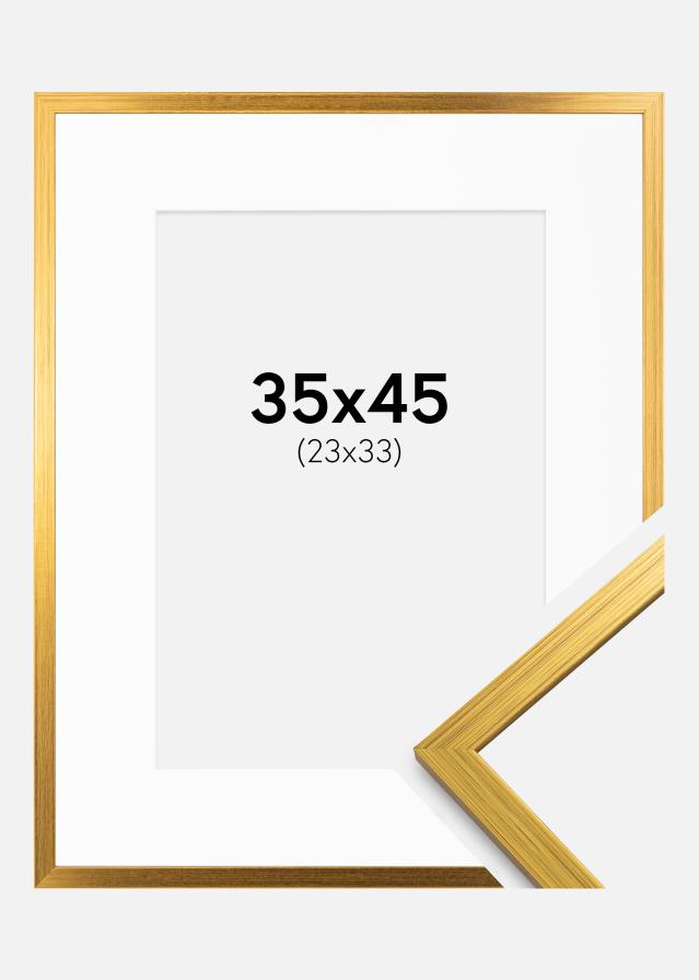 Cadre Edsbyn Or 35x45 cm - Passe-partout Blanc 24x34 cm