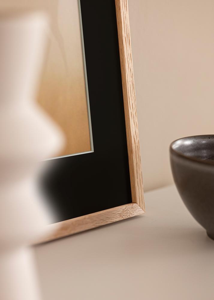 Cadre Oslo Chêne 13x18 cm - Passe-partout Noir 9x13 cm