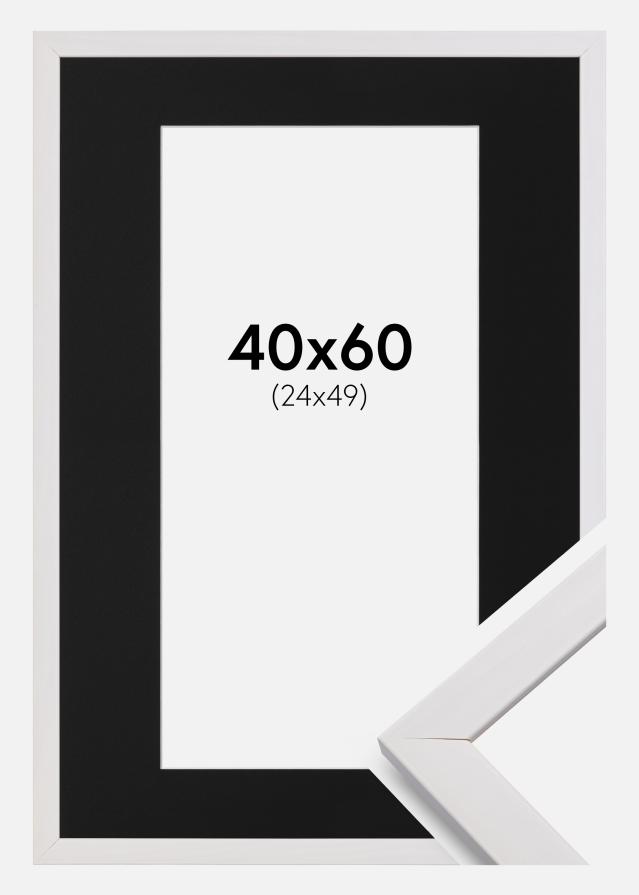 Cadre Stilren Blanc 40x60 cm - Passe-partout Noir 25x50 cm