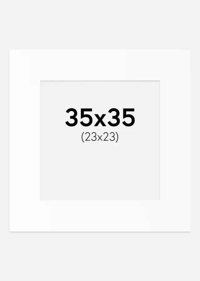 Passe-partout Blanc Standard (noyau blanc) 35x35 cm (23x23)