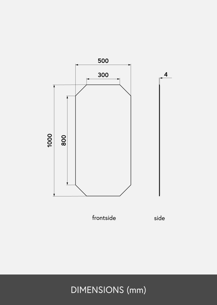 KAILA Miroir Tall Octagon 50x100 cm