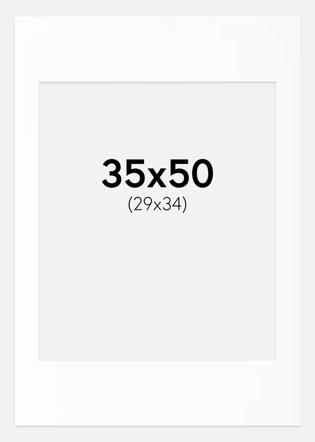 Passe-partout Blanc Standard (noyau blanc) 35x50 cm (29x34)