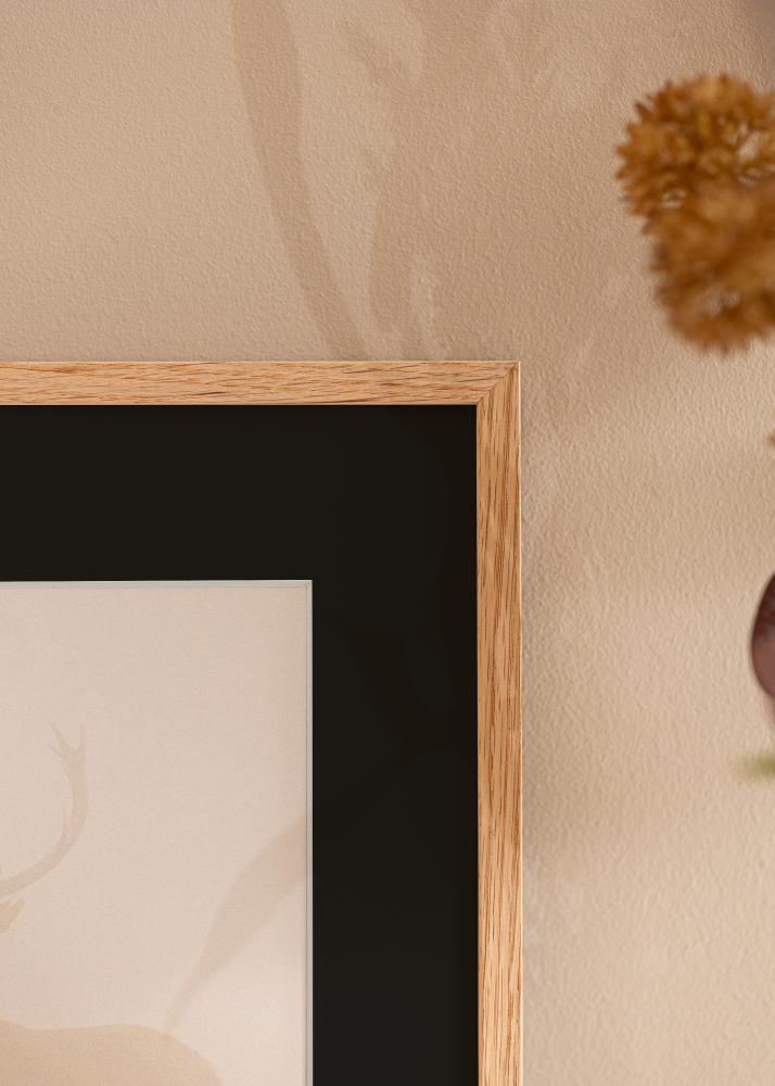 Cadre Oslo Chêne 13x18 cm - Passe-partout Noir 9x13 cm