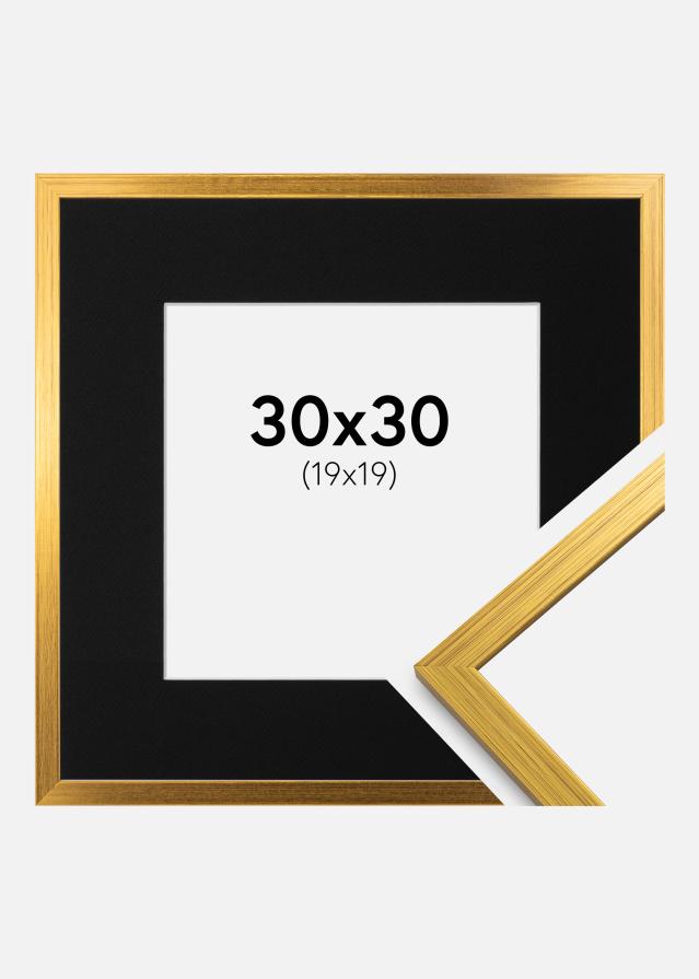 Cadre Edsbyn Or 30x30 cm - Passe-partout Noir 20x20 cm