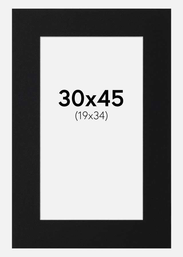 Passe-partout Noir Standard (noyau blanc) 30x45 cm (19x34)