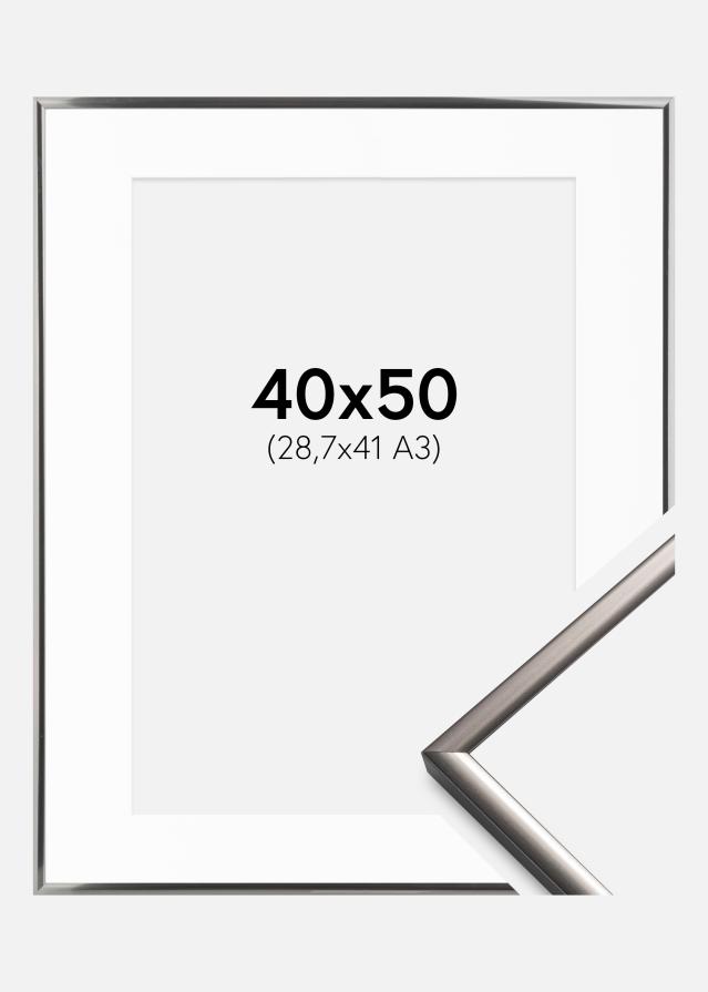Cadre New Lifestyle Acier 40x50 cm - Passe-partout Blanc 29,7x42 cm (A3)