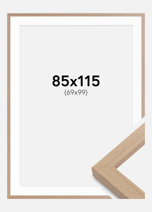 Blocky Chêne 85x115 cm - Passe-partout Blanc 70x100 cm