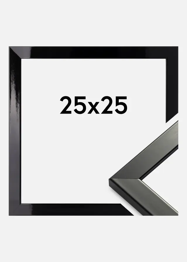Cadre Uppsala Noir Très brillant 25x25 cm