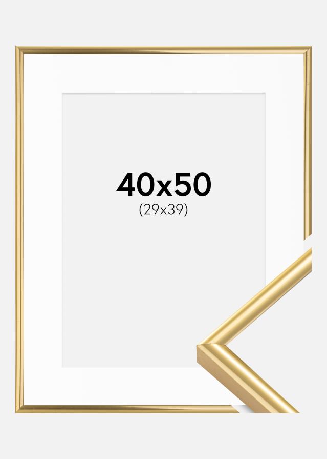 Cadre Victoria Or 40x50 cm - Passe-partout Blanc 30x40 cm