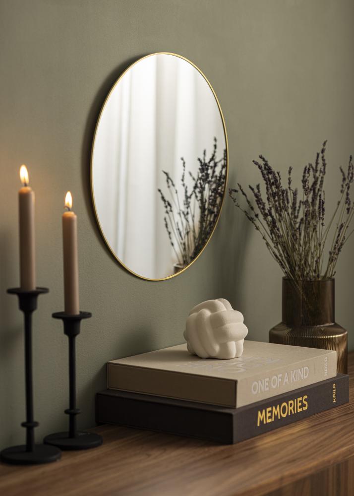 KAILA Round Mirror - Thin Brass diamètre 40 cm