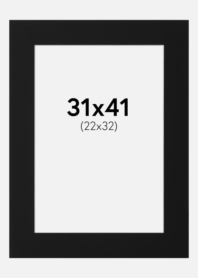 Passe-partout Noir Standard (noyau blanc) 31x41 cm (22x32)