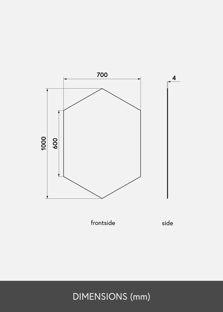 KAILA Miroir Tall Hexagon 70x100 cm