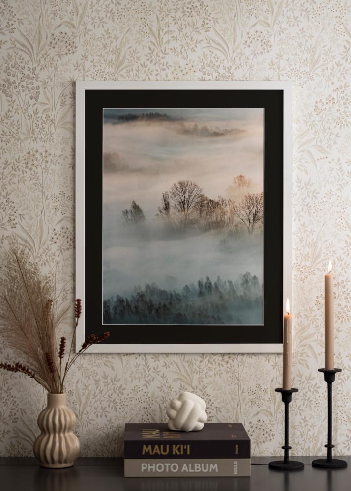 Cadre Trendline Blanc 35x45 cm - Passe-partout Noir 24x34 cm