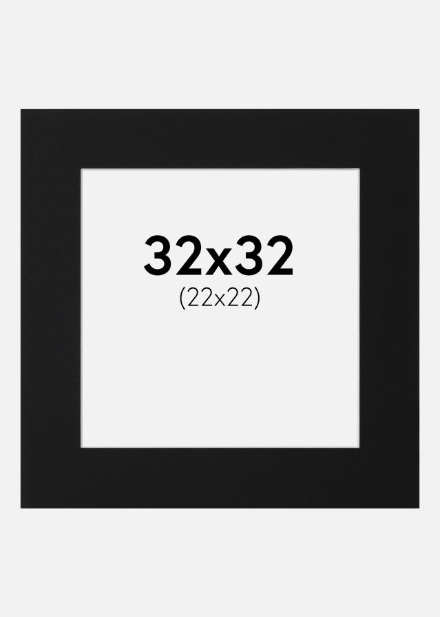 Passe-partout Noir Standard (noyau blanc) 32x32 cm (22x22)