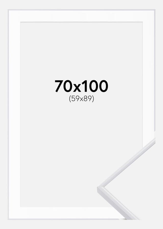 Cadre Visby Blanc 70x100 cm - Passe-partout Blanc 60x90 cm