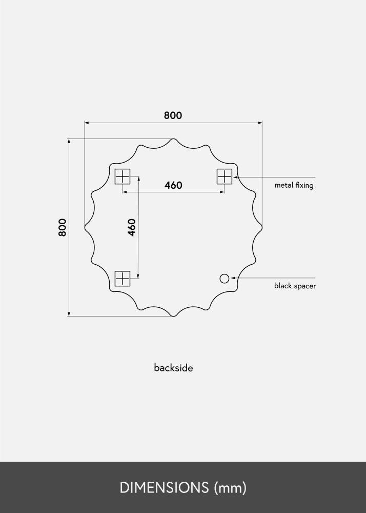 KAILA Miroir Sun diamètre 80 cm