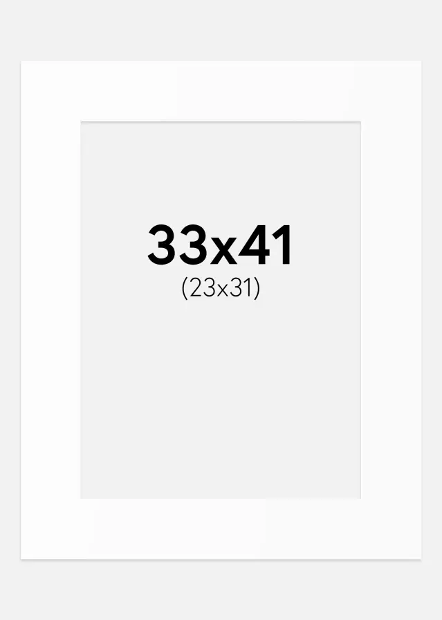 Passe-partout Blanc Standard (noyau blanc) 33x41 cm (23x31)