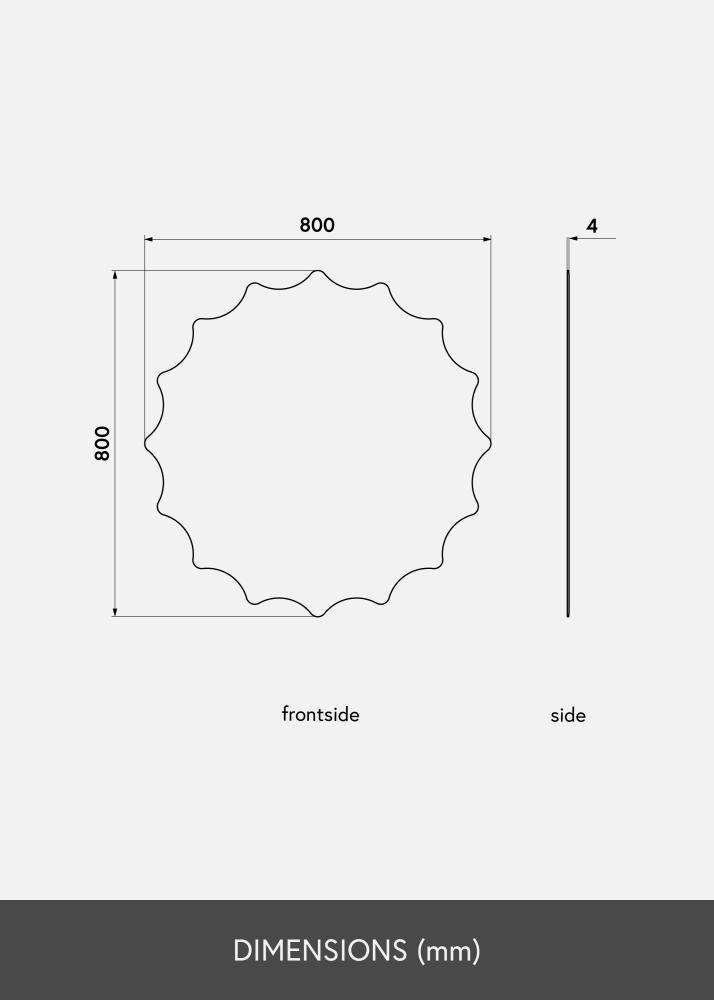 KAILA Miroir Sun diamètre 80 cm