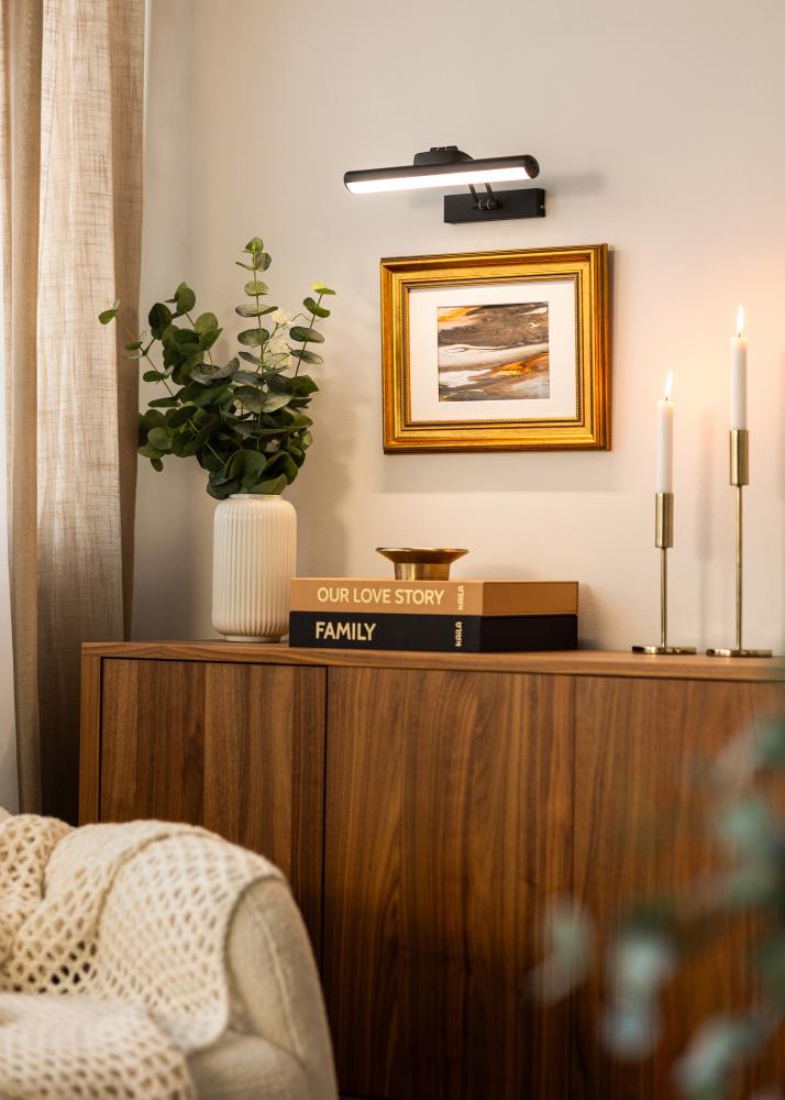 KAILA Lampe Cadre Alimentée par Batterie pour Tableau 32 cm - Noir