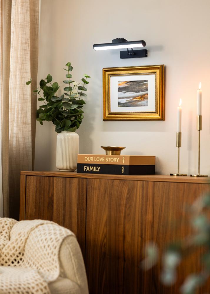 KAILA Lampe Cadre Alimentée par Batterie pour Tableau 32 cm - Noir