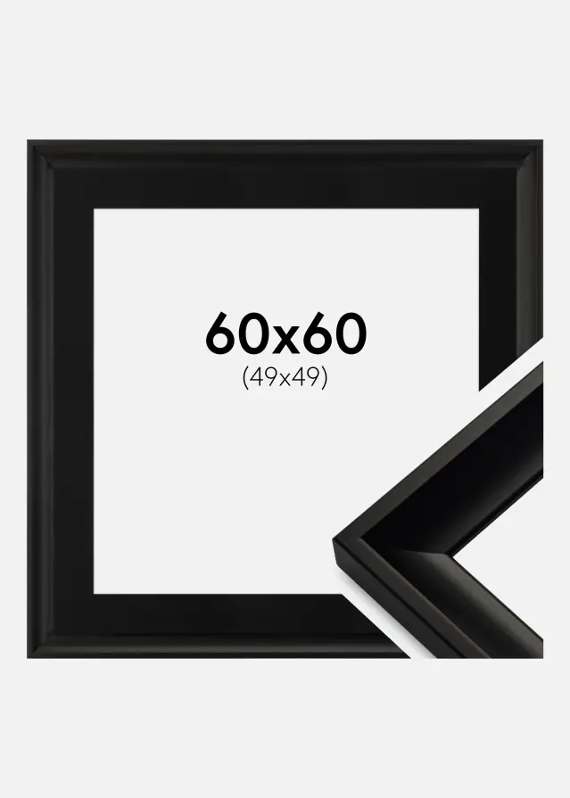 Cadre Öjaren Noir 60x60 cm - Passe-partout Noir 50x50 cm