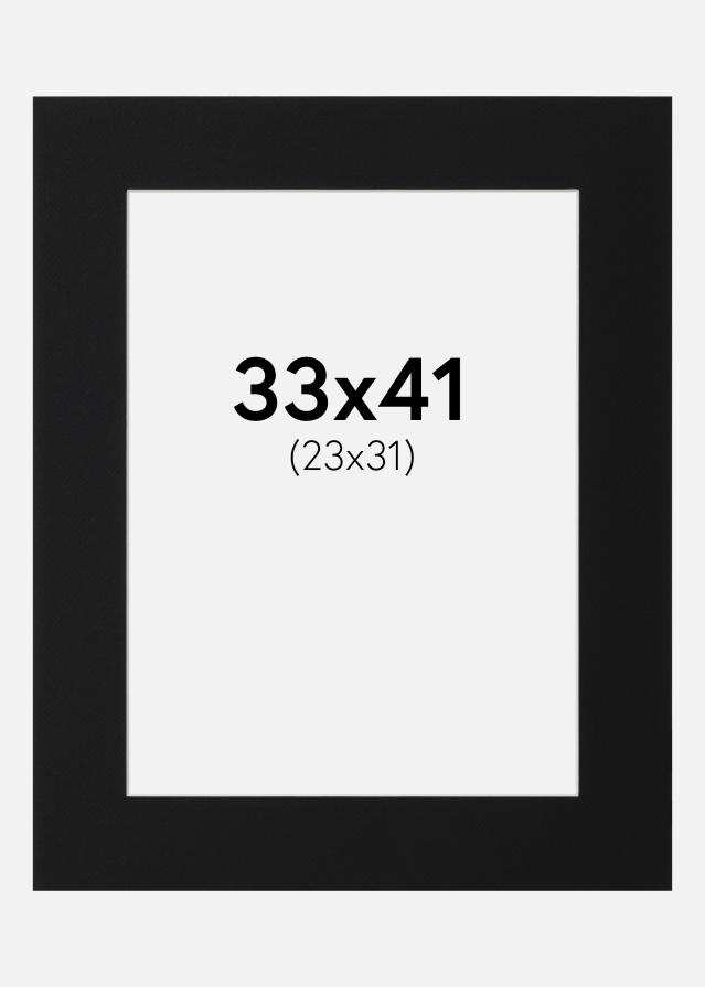 Passe-partout Noir Standard (noyau blanc) 33x41 cm (23x31)