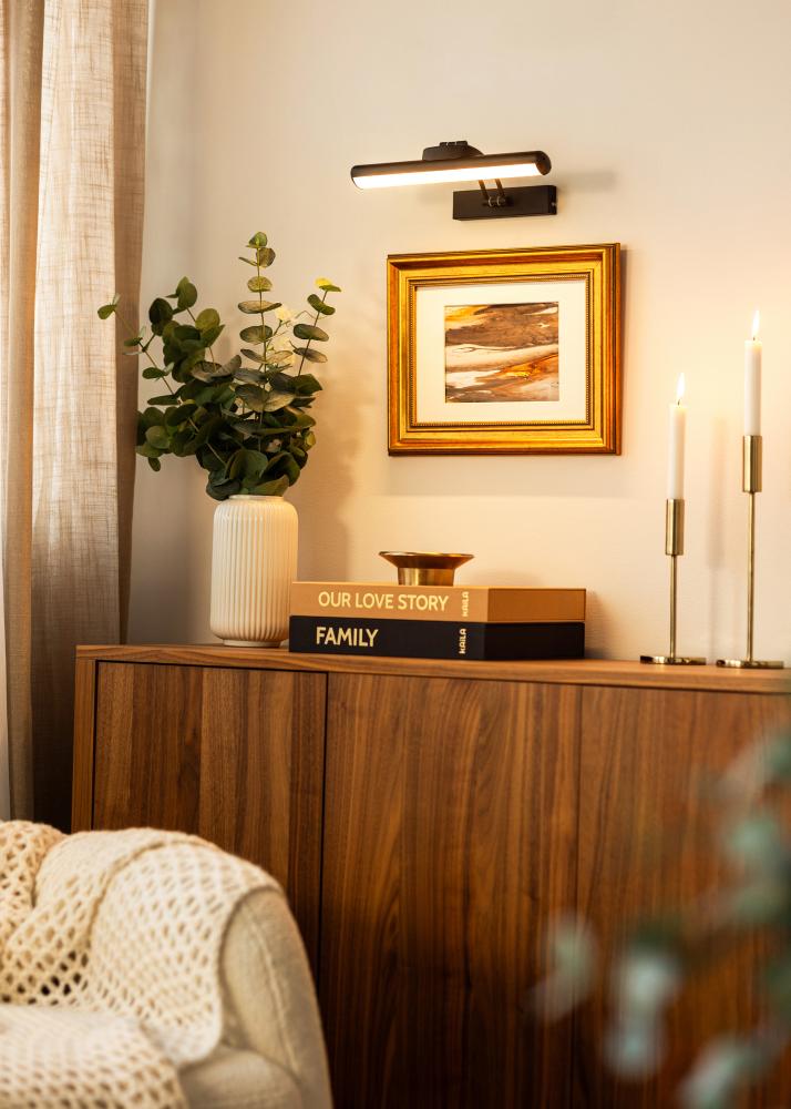 KAILA Lampe Cadre Alimentée par Batterie pour Tableau 32 cm - Noir