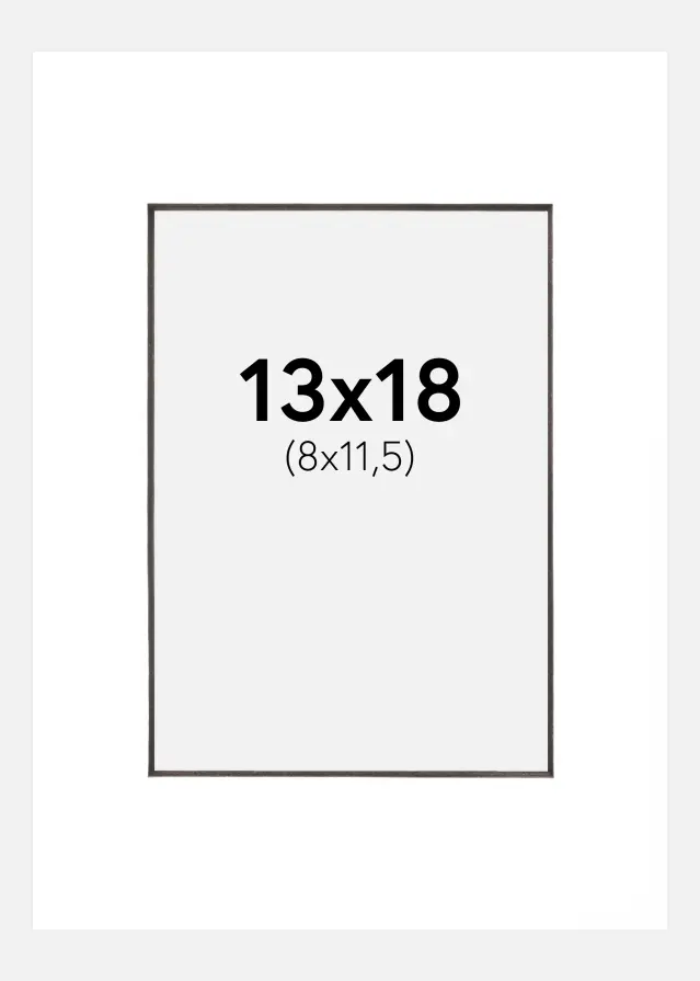 Passe-partout Blanc (noyau noir) 13x18 cm (8x11,5 cm)