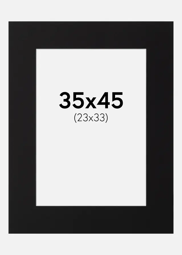 Passe-partout Noir Standard (noyau blanc) 35x45 cm (23x33)