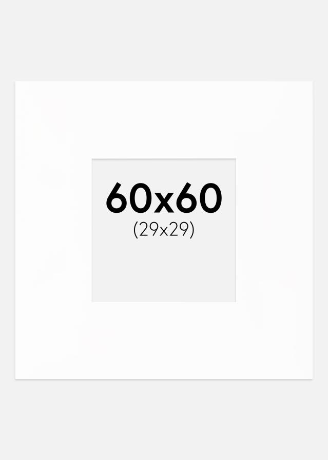 Passe-partout XXL Standard Blanc (noyau blanc) 60x60 cm (29x29)