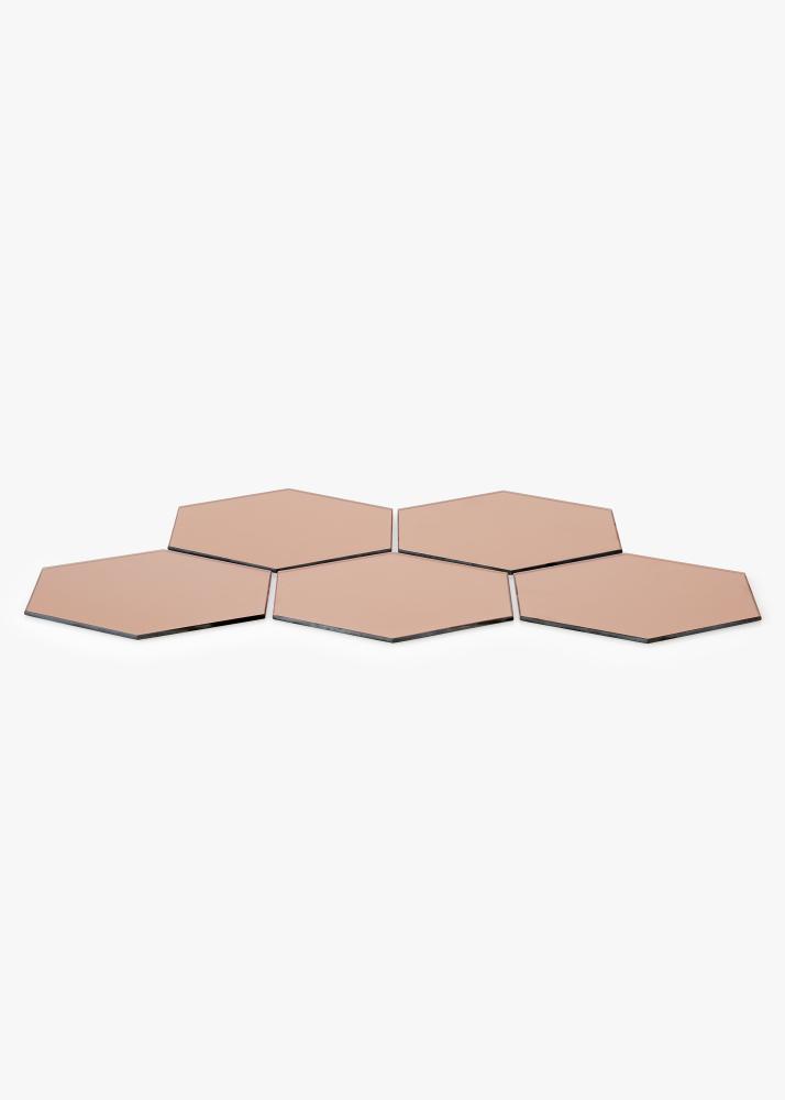 KAILA Miroir Hexagon Rose Gold 18x21 cm - 5-pack