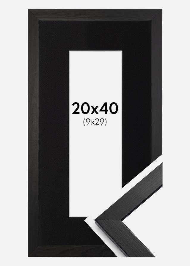 Cadre Stilren Noir 20x40 cm - Passe-partout Noir 10x30 cm